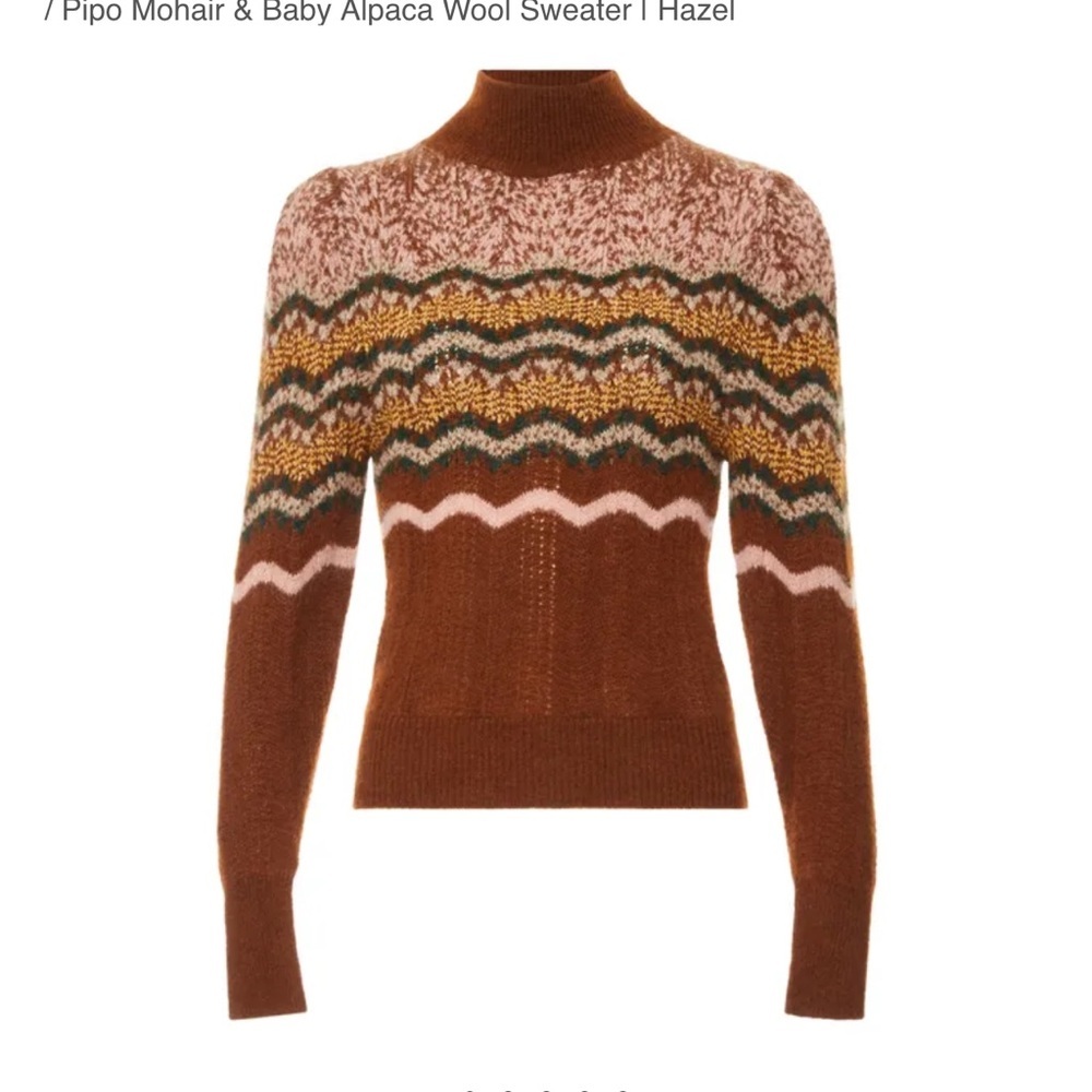 Vanessa Bruno Brown and Pink Patterned Sweater